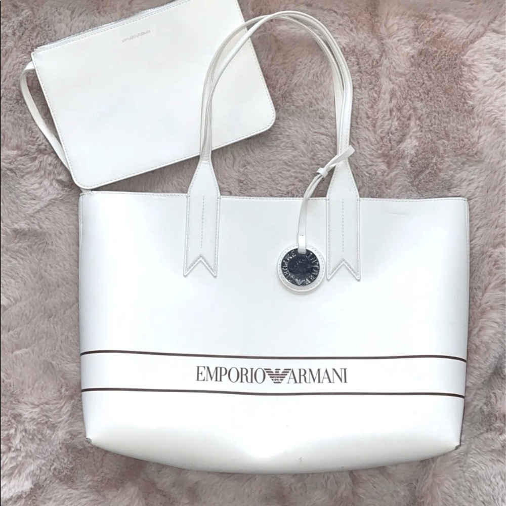 Emporio Armani shopping tote with printed logo